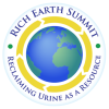 Earth with text: "Rich Earth Summit: Reclaiming Urine as a Resource"